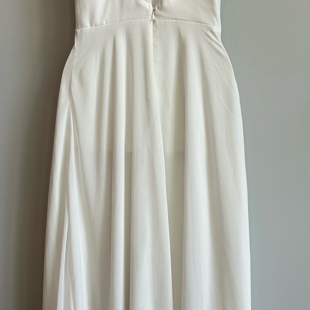 - Lulus White Halter Top Dress - Size Small - wedding, Engagement, shower dress - Picture 3 of 6